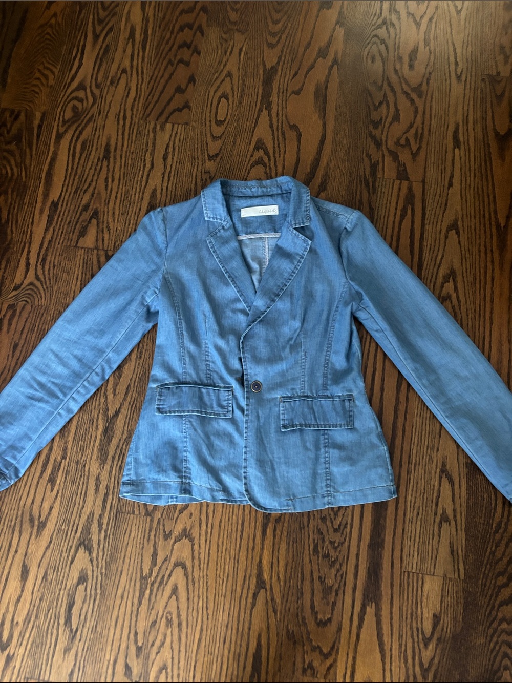 Light Blue Women's Denim Blazer Jacket